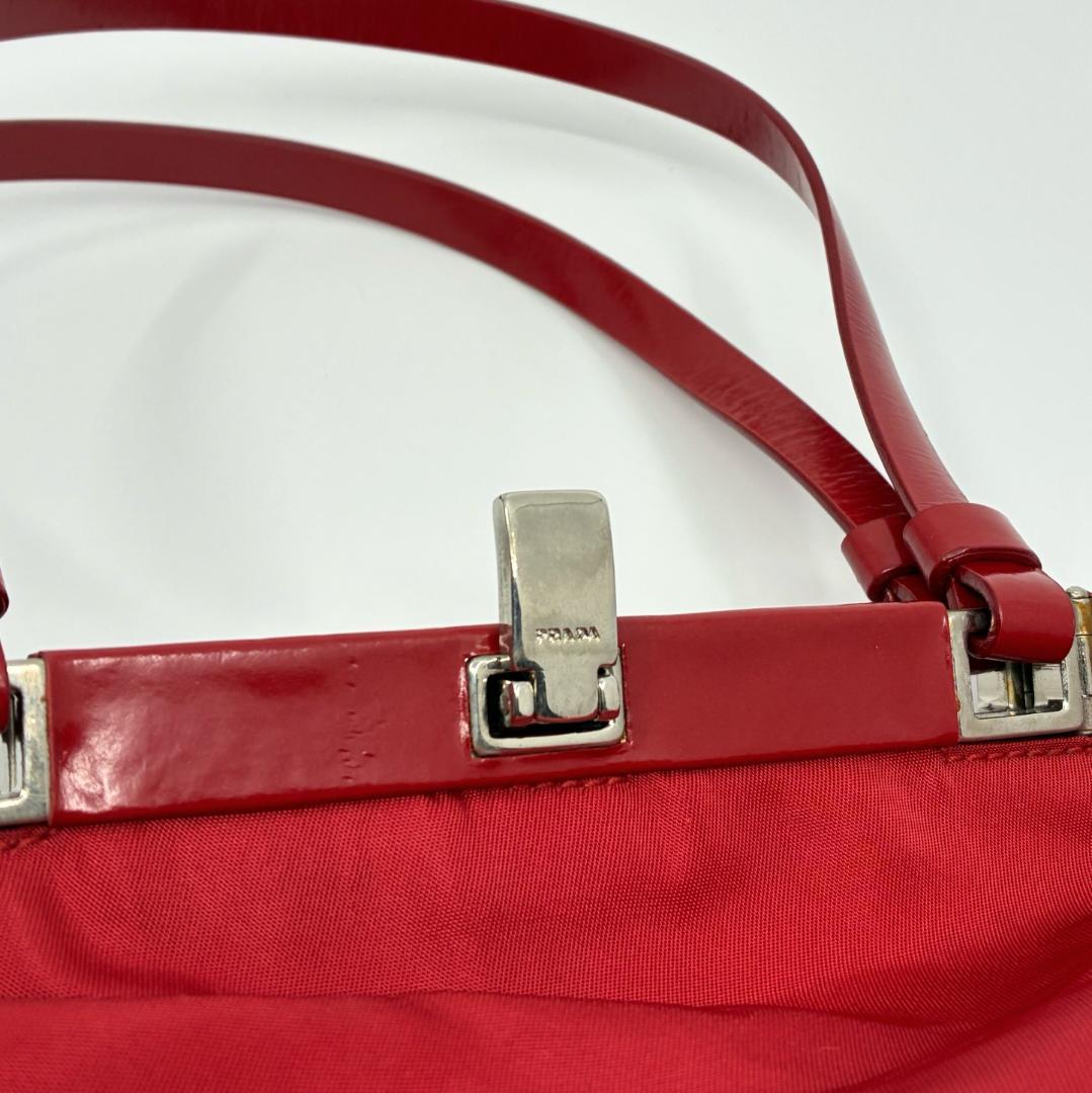 PRADA プラダ ナイロン ハンドバッグ 赤 レッド A1355A1