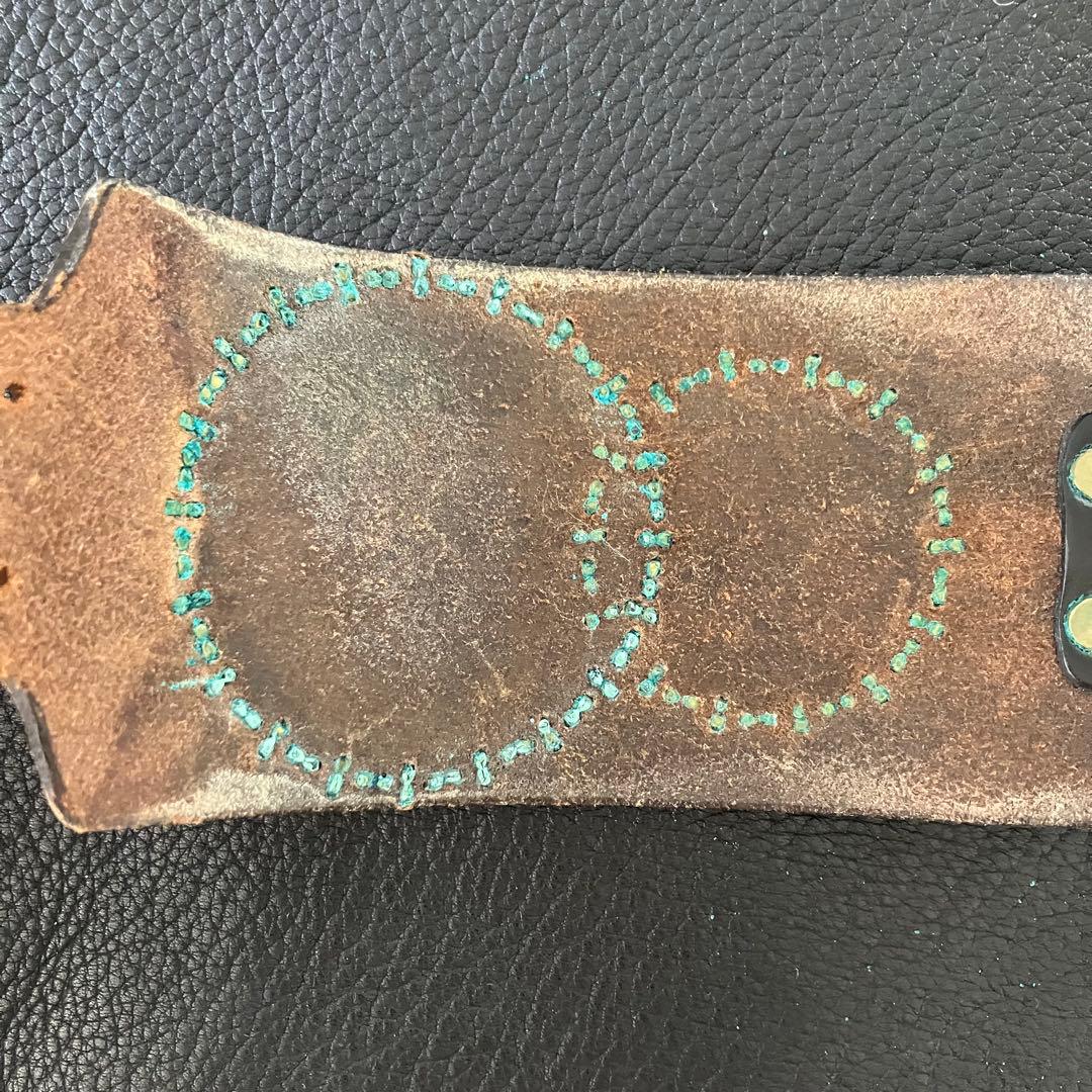 WOLF'SHEAD ウルフズヘッド 70mmサークルスタッズ ブレスレット 茶