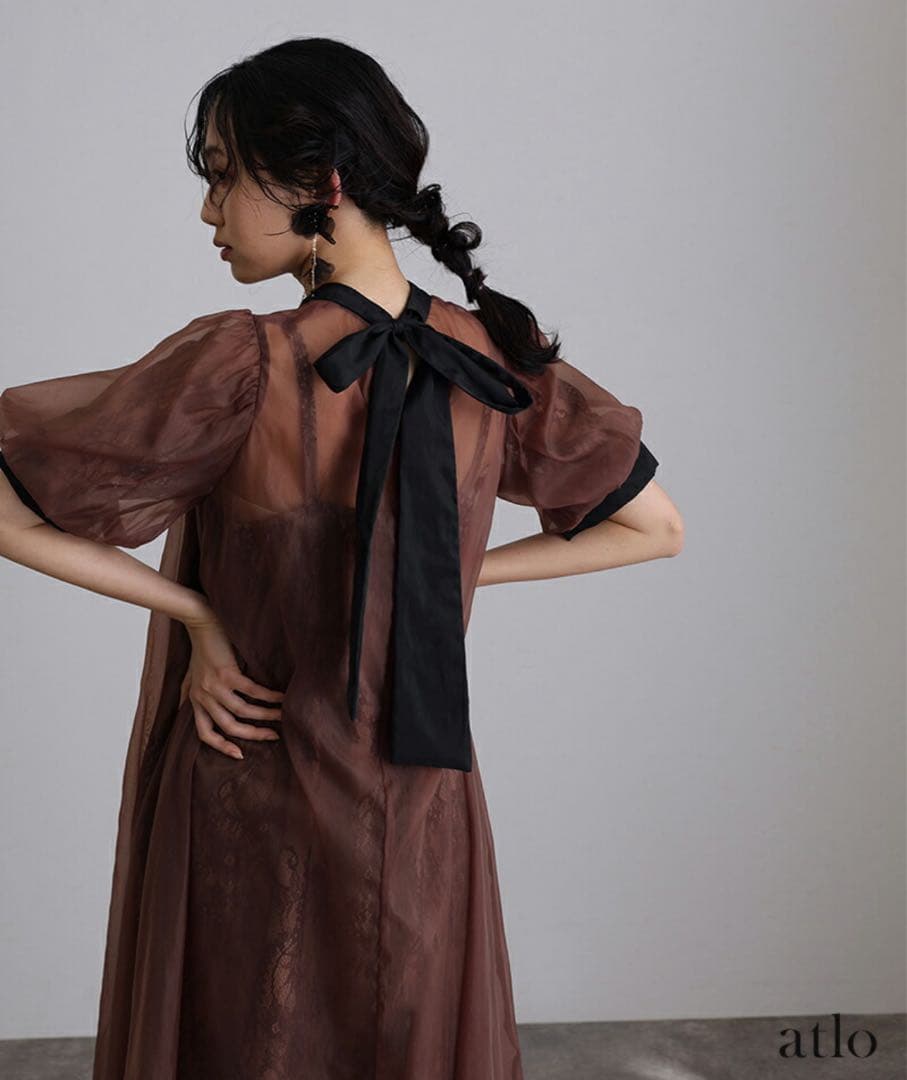 atlo パーティードレス オケージョンドレス　ブラウン　Mサイズ
