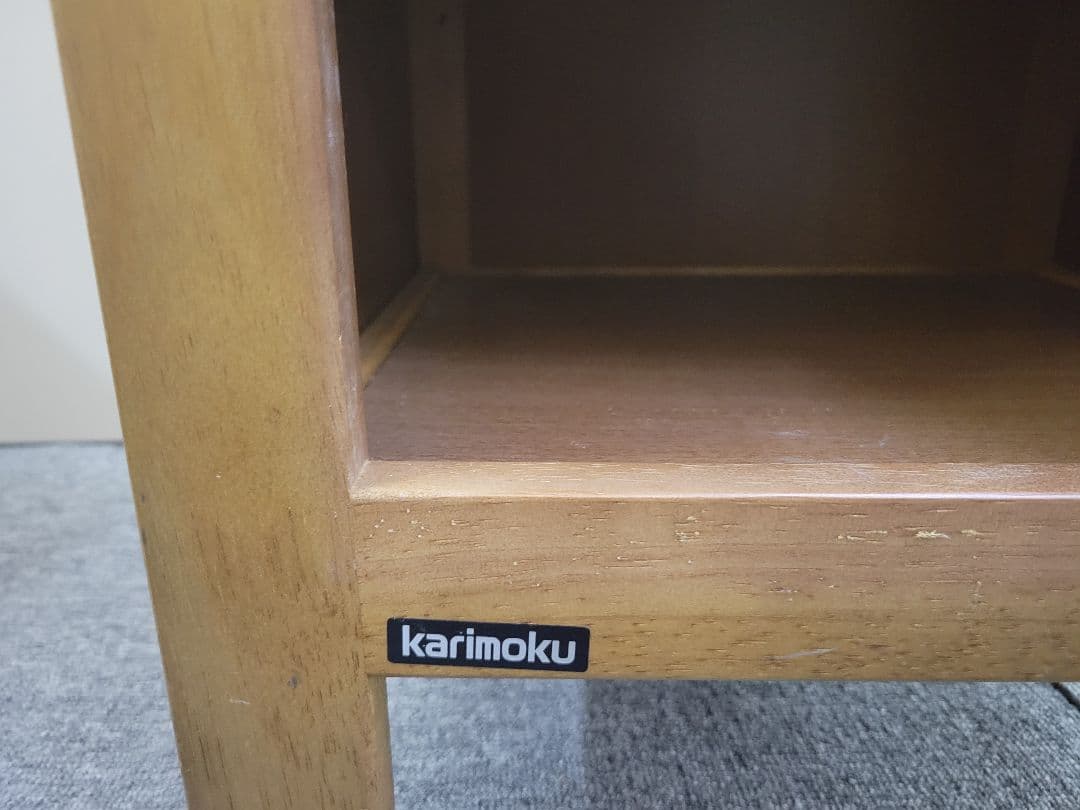カリモク　Karimoku　電話台　FAX台　花台　二段引き出し