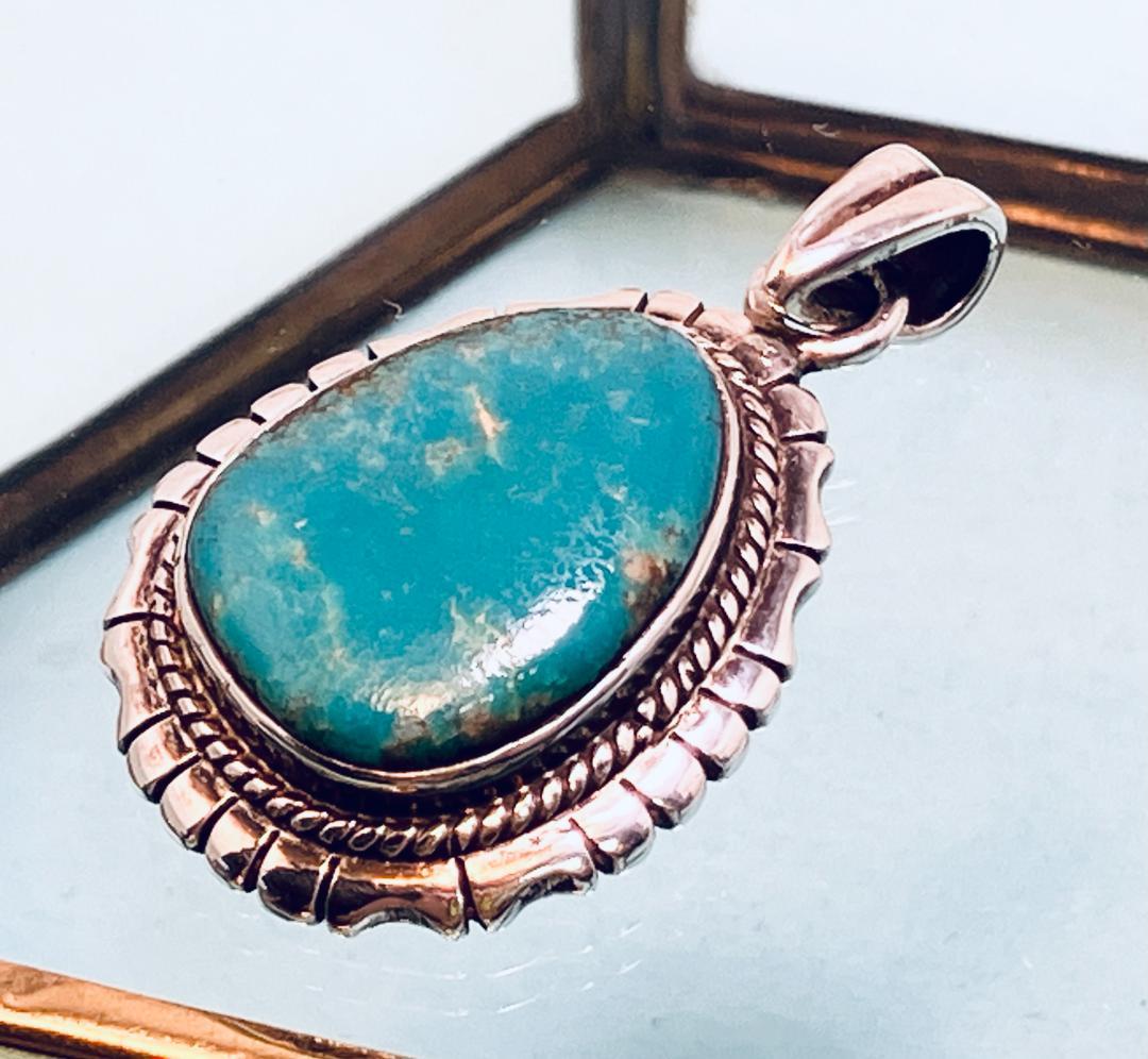 【銀製品925】ターコイズ ハンドメイド　インディアンジュエリー