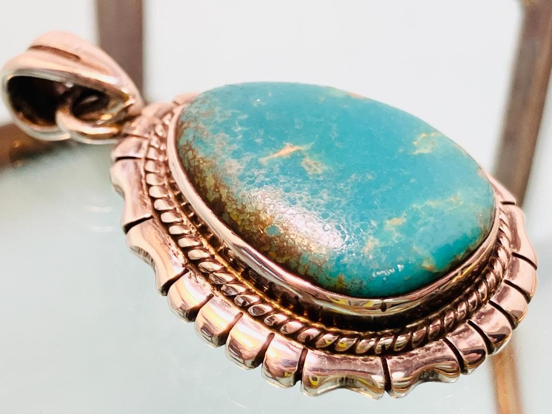 【銀製品925】ターコイズ ハンドメイド　インディアンジュエリー