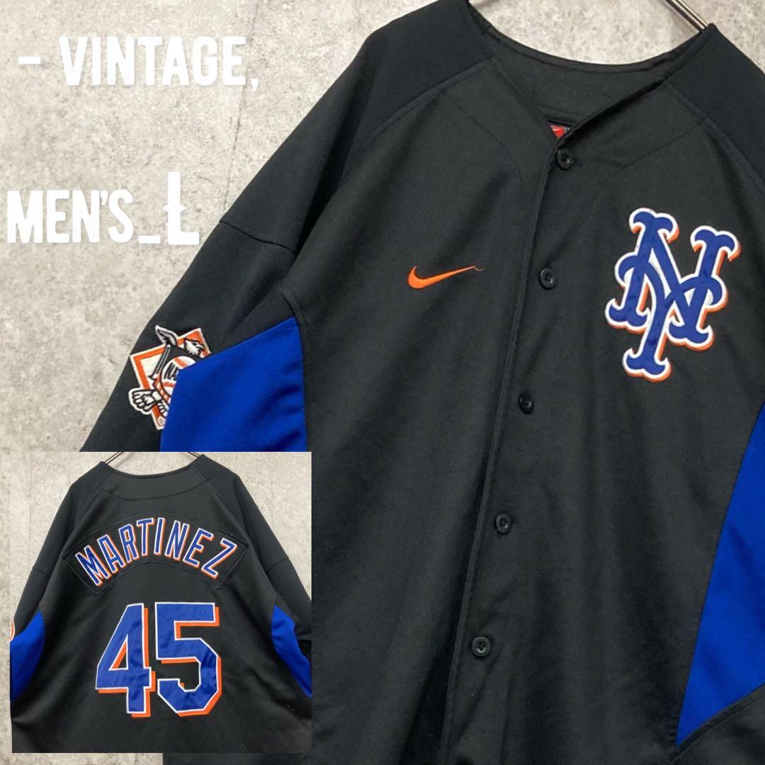 レア《ナイキ》MLBメッツ刺繍ベースボールシャツ/メンズL