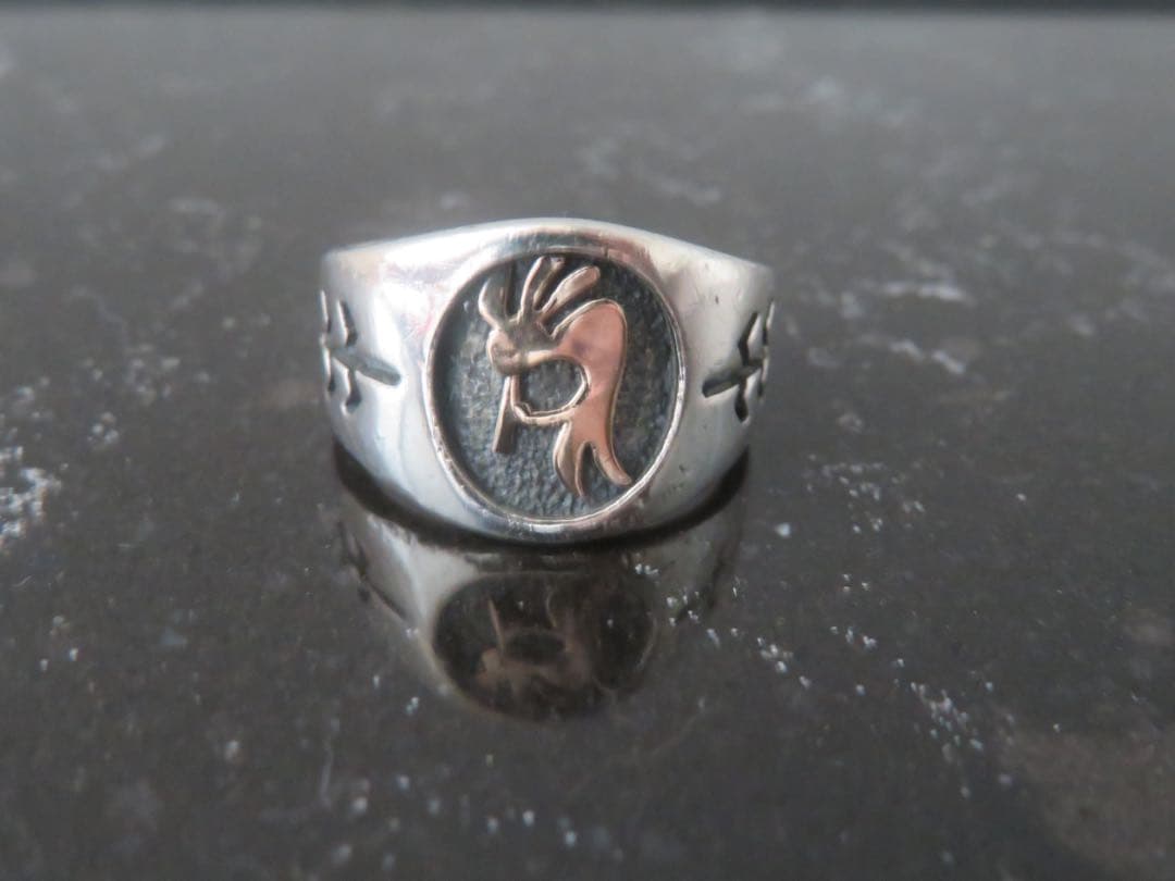 ココペリデザイン 指輪 10金 シルバー925 太め インディアンジュエリー？