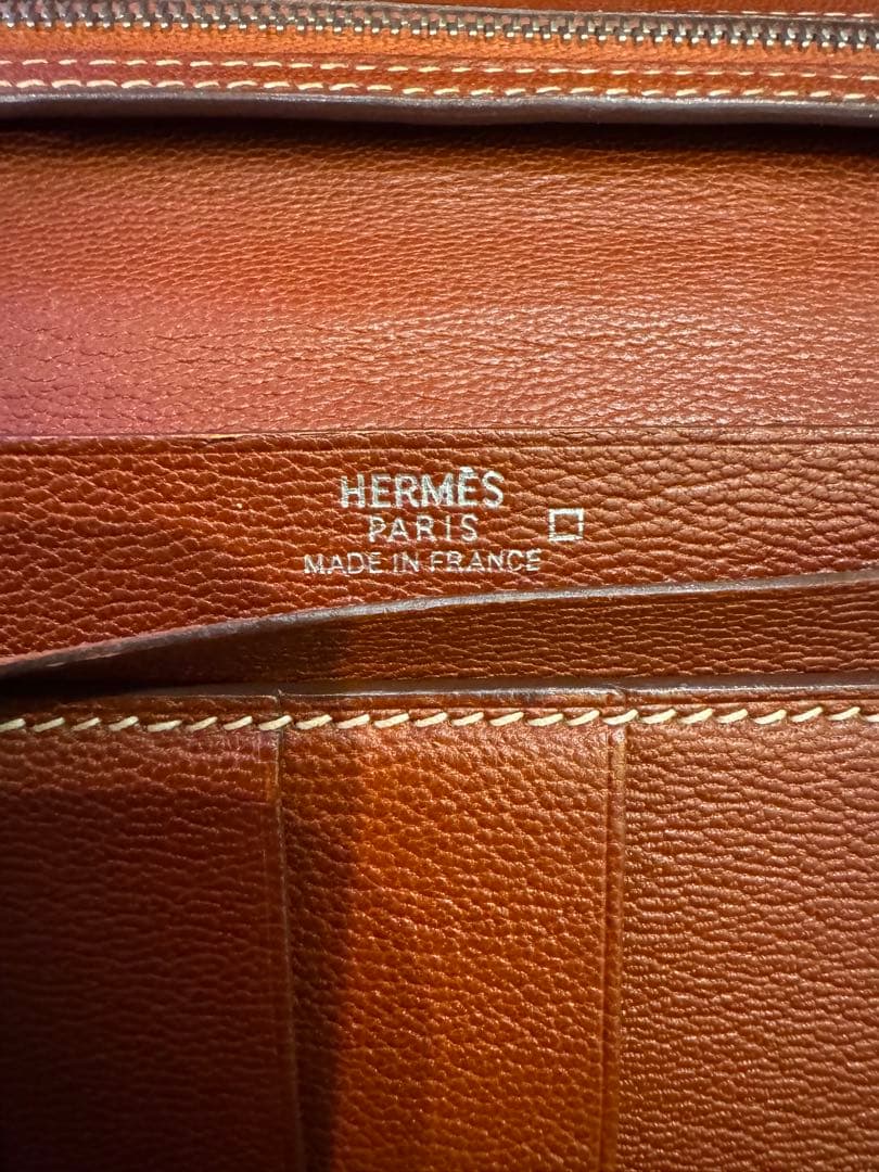 HERMES エルメス ベアン クロコダイルアリゲーター 長財布 レッド
