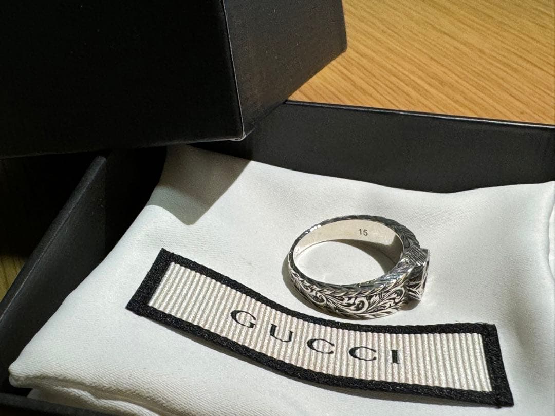 GUCCI リング 15号　インターロッキング シルバ ー Y223