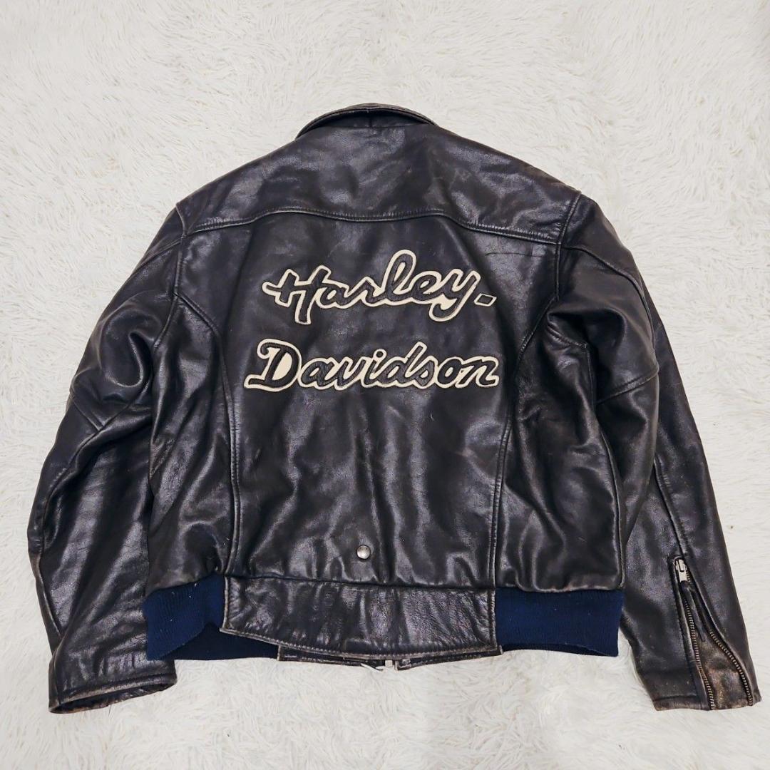 ハーレーダビッドソン レザージャケット 90s シングル 本革 モーターサイクル