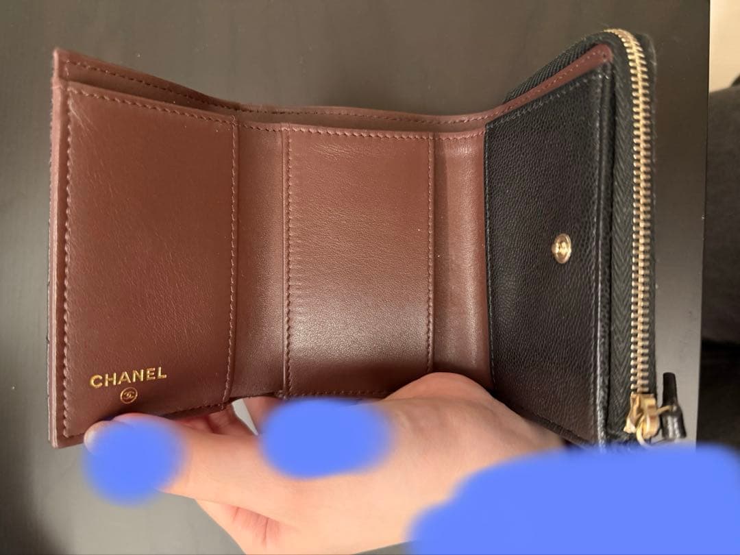 CHANEL ブラック レザー 財布