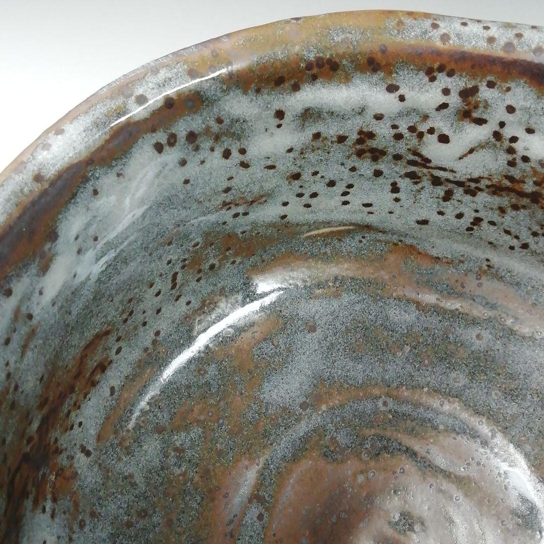 Ｔ４５０　茶碗　『鼡志野　桐紋』『笠原窯　水野二郎 造』『禅海書付』共箱　茶道具