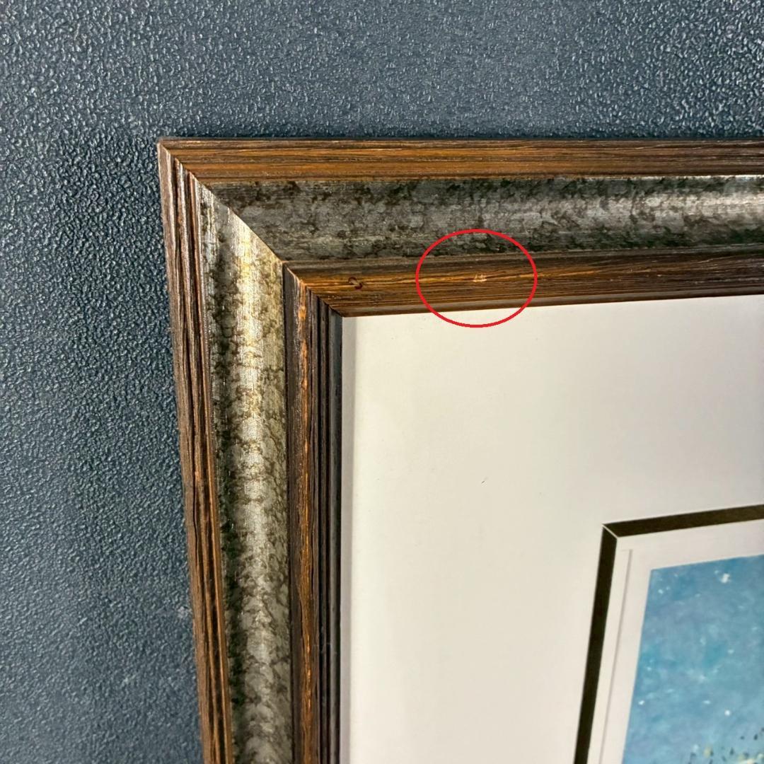 美品 アンドレ・ブーリエ「初雪」リトグラフ 直筆サイン入 額縁入り