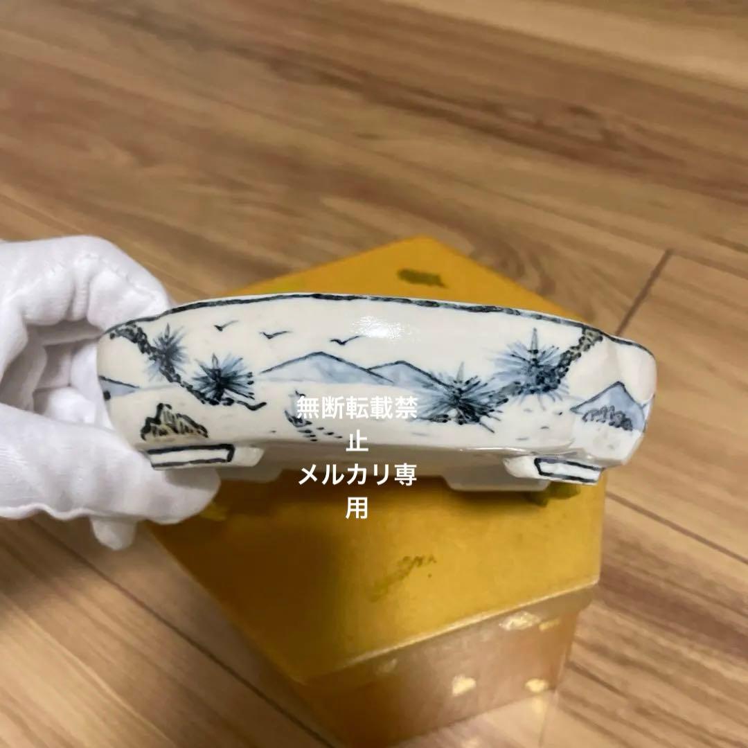 ミニ盆栽鉢　桑津香石　絵鉢　山野草　小品盆栽