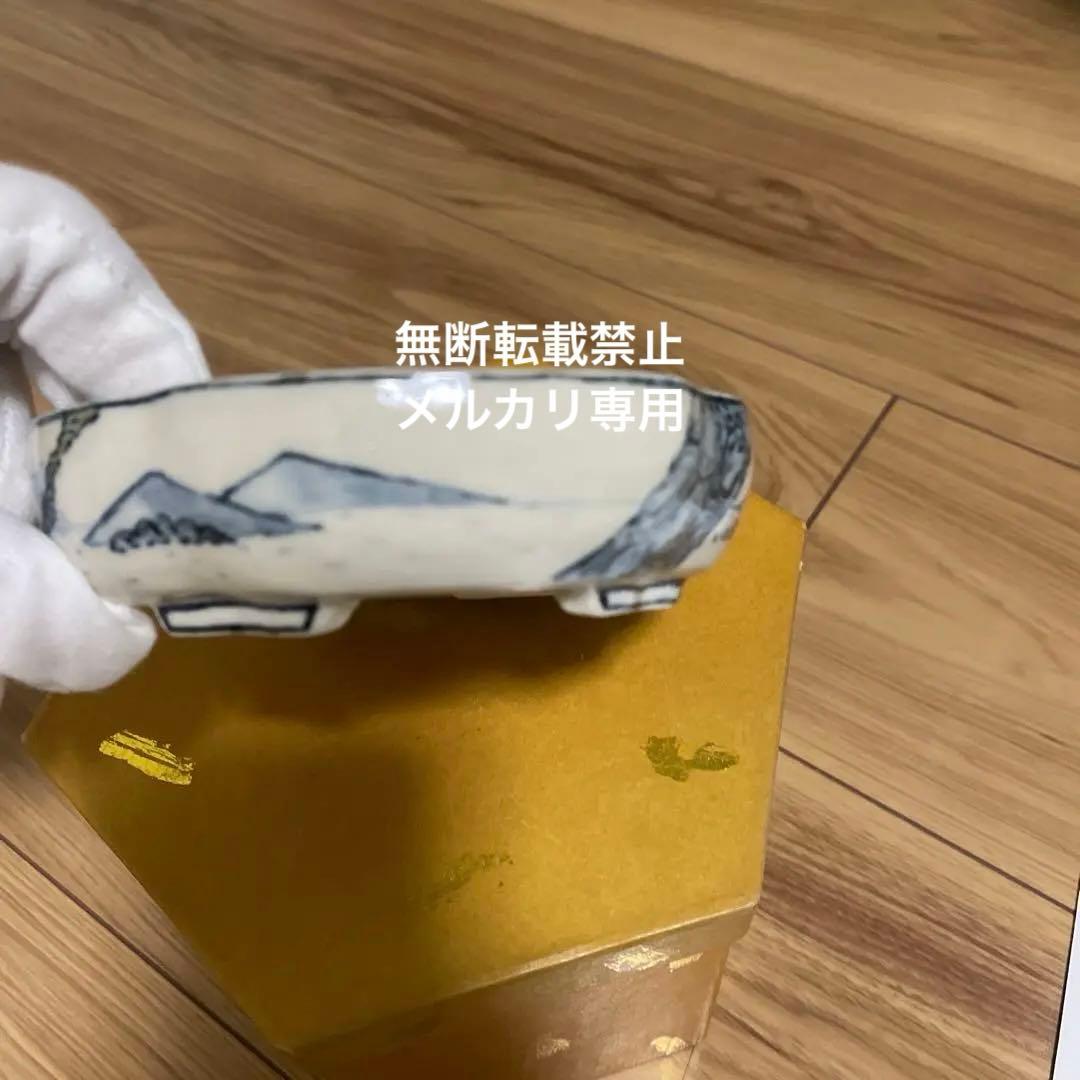 ミニ盆栽鉢　桑津香石　絵鉢　山野草　小品盆栽