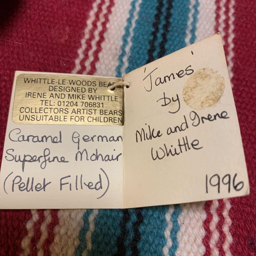 イギリス 作家もの テディベア 1996年製 モヘア