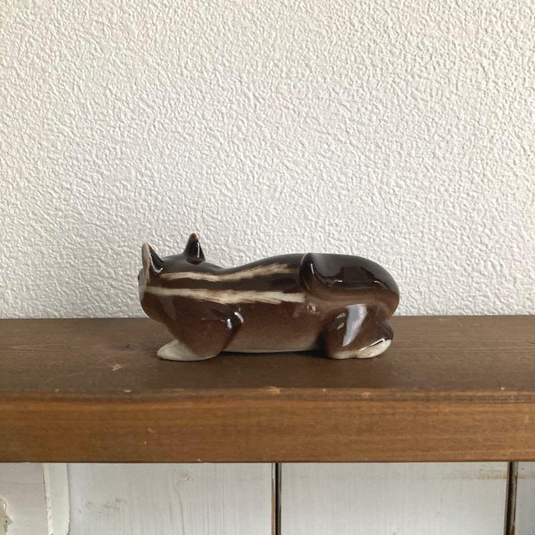 ロモノーソフ　フィギュリン（フィギュア)置物 りす　希少シマリス　お探しの方に♪