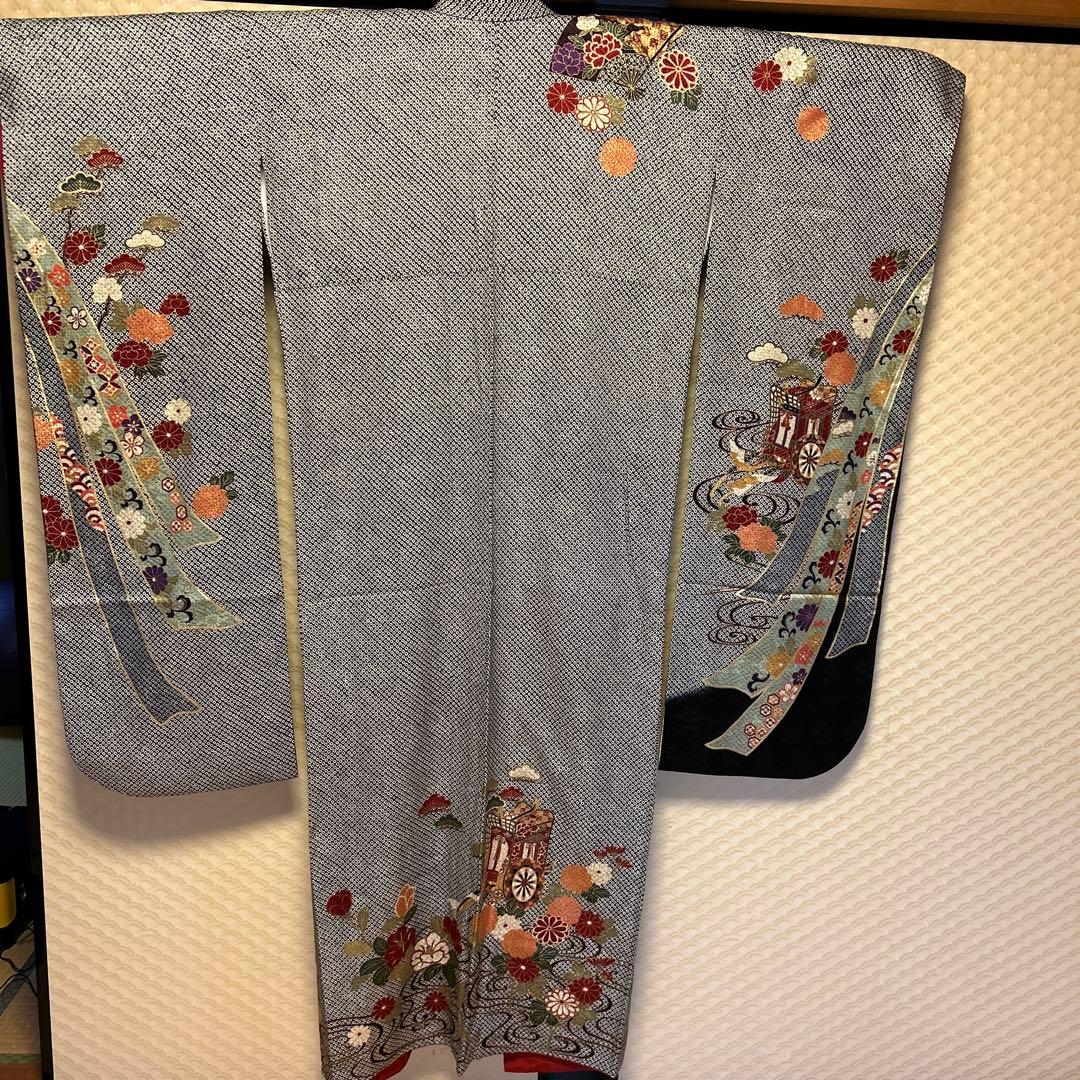 高級振袖(総絞り)御所車柄