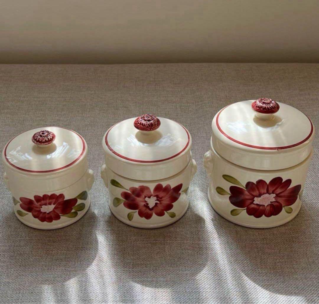 フランス アンティーク サルグミンヌ キャニスター テリーヌポット 5個