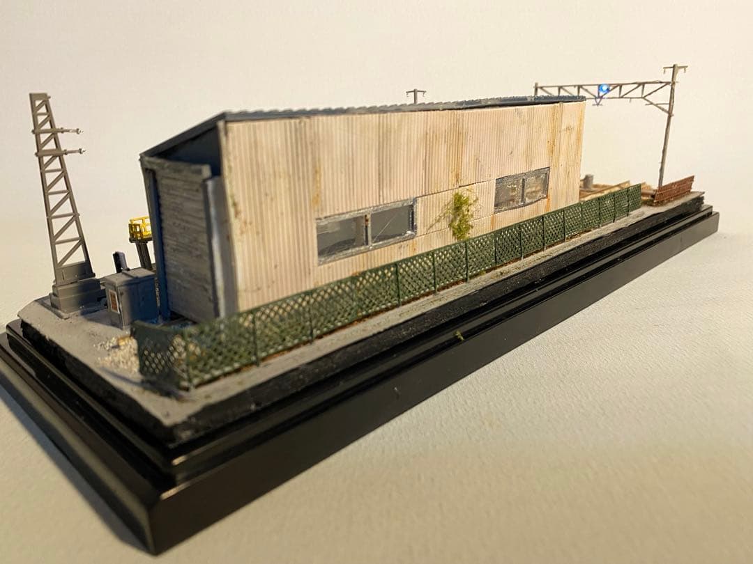 Nゲージ　ジオラマ　鉄道　模型　機関区　LED照明付き