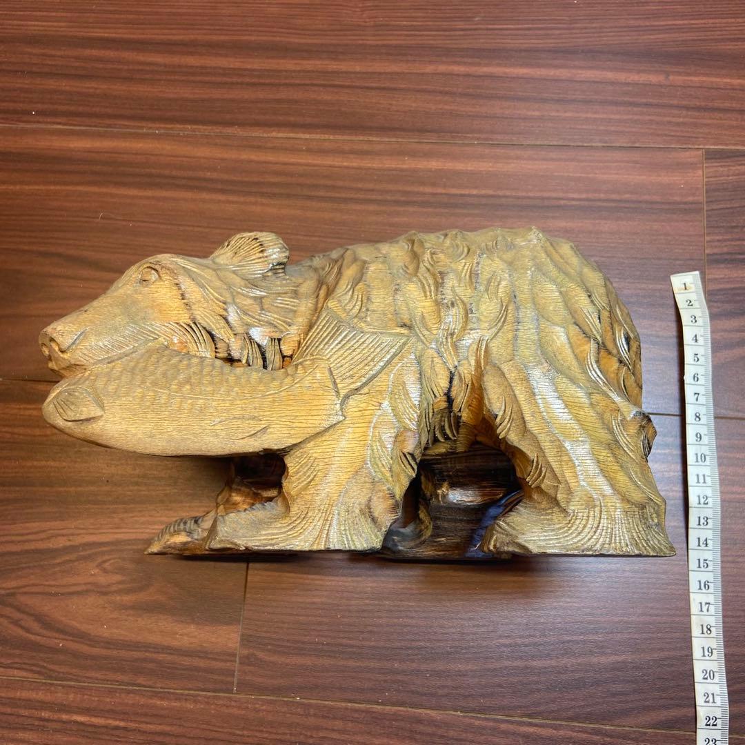 木彫り 熊 置物 アンティーク 5635