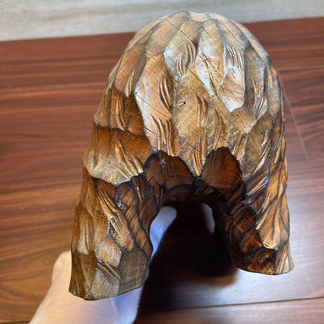 木彫り 熊 置物 アンティーク 5635