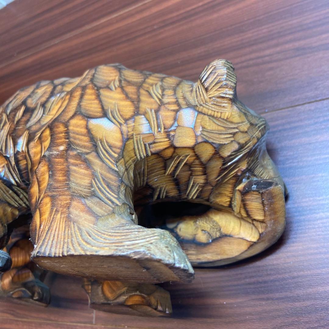 木彫り 熊 置物 アンティーク 5635