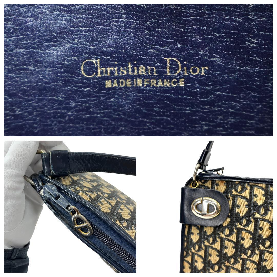 美品 Dior ディオール ショルダーバッグ トロッター ネイビー ヴィンテージ