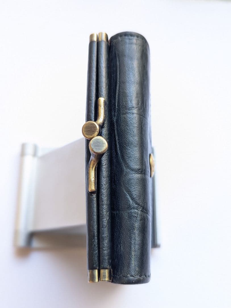 イルビゾンテ 2つ折り財布 がま口 ダークグリーン クロコ型押し 男女兼用