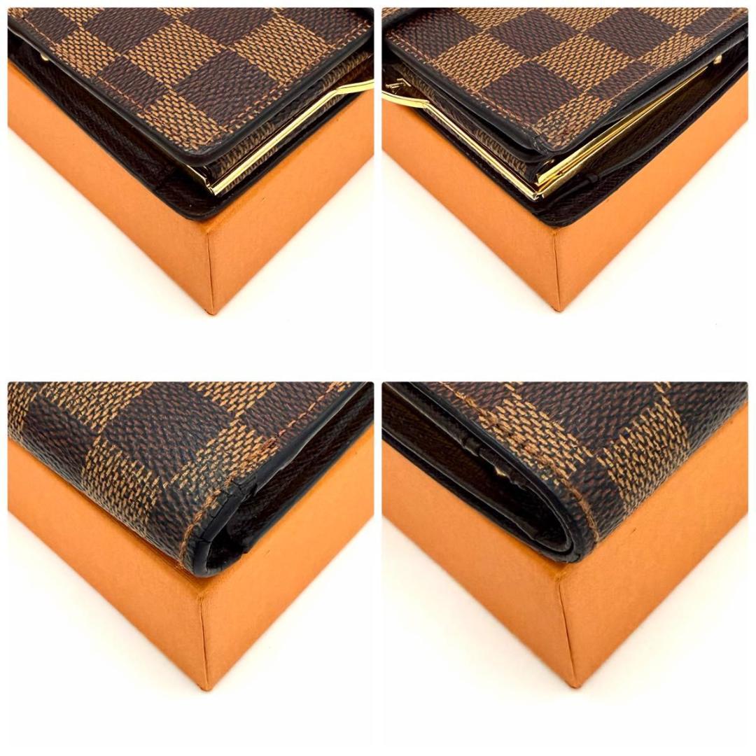 【美品】ルイヴィトン ダミエ エベヌ ヴィエノワ 二つ折り財布 N61674