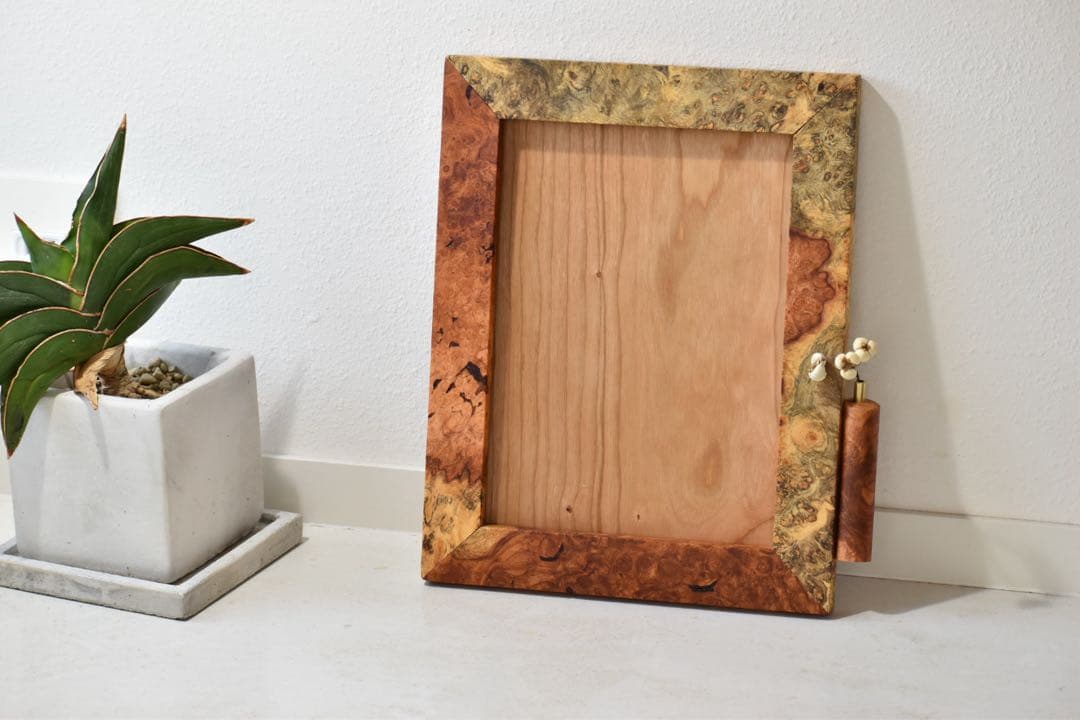 No.491花梨トリコロールとのブラックチェリーの裏板の額縁