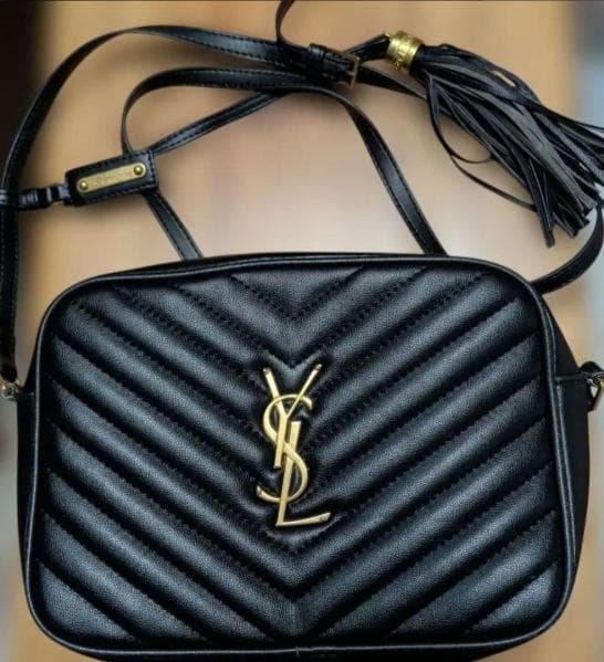 YSL カメラバッグ ブラック ゴールド金具 タッセル付き