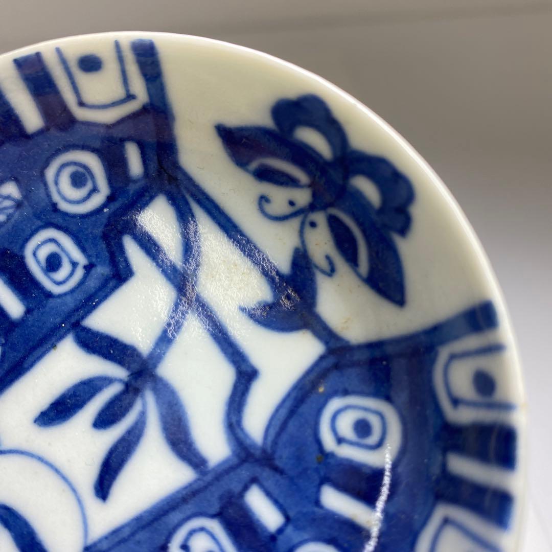 中国清時代　青花小皿5枚　直径約8㎝　東Y7-0121☆2Fタルチ