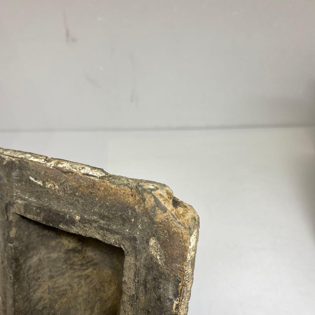 中国漢時代　灰陶加彩方壷　共箱　高さ43㎝　タカサニ　東な7-0301①