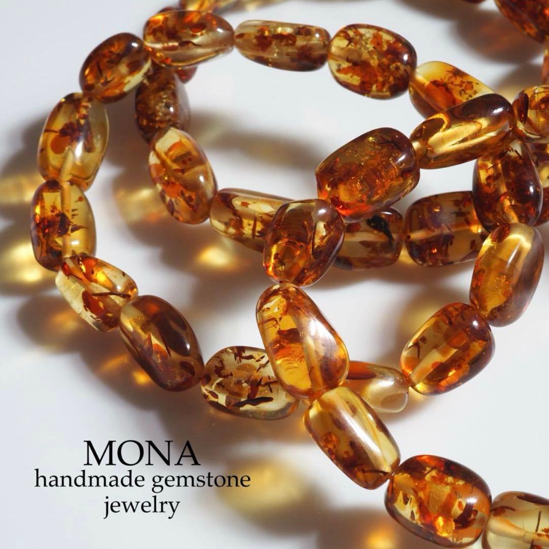 【TOMO】宝石質ローズクォーツのスライダーチェーンブレスレット