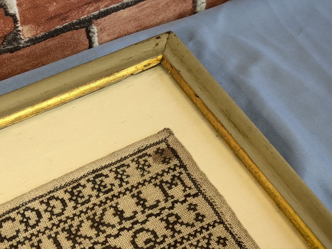 イギリス アンティーク 刺繍額 スクールサンプラー 12歳制作