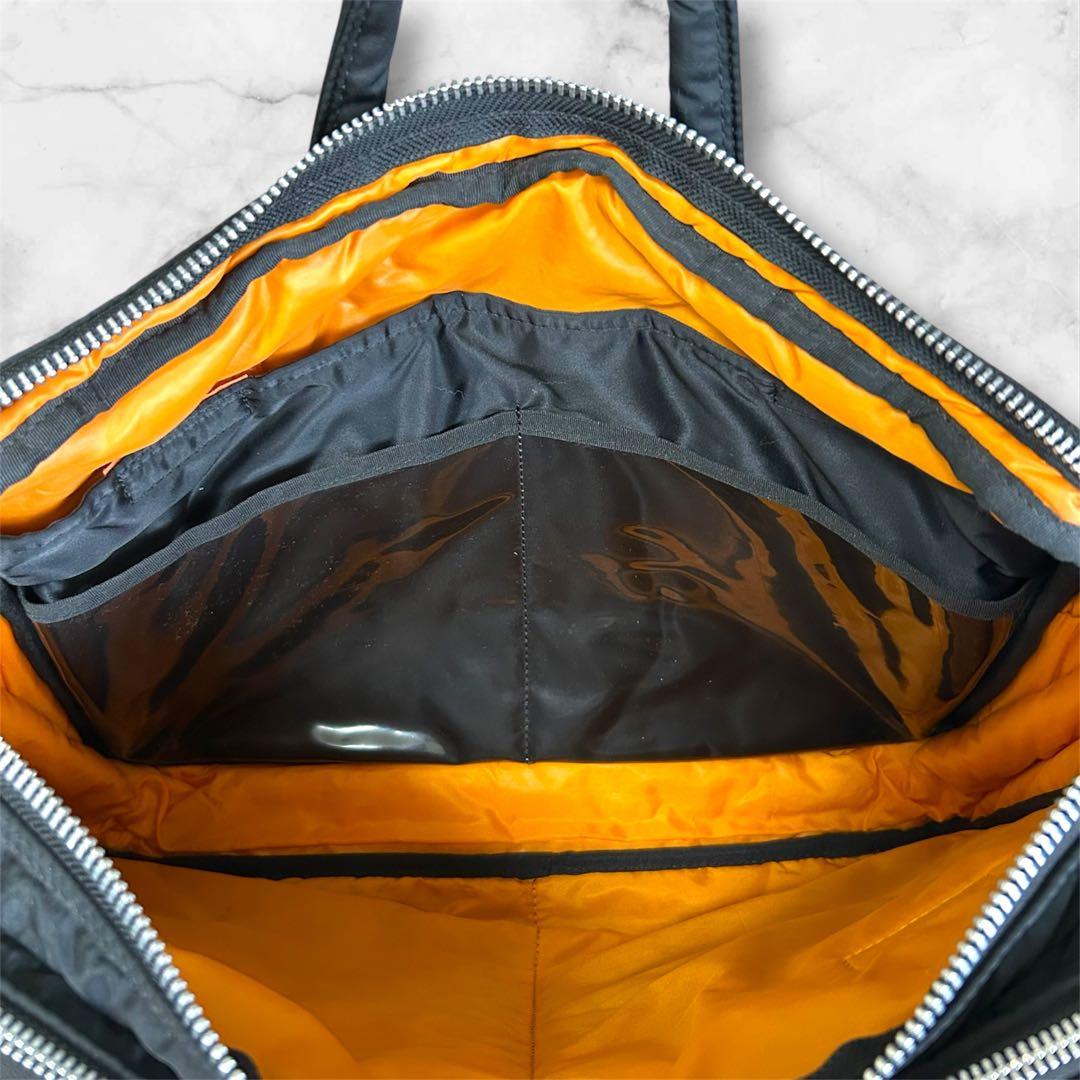 【希少】PORTER TANKER ブリーフケース　2way黒　2層　マチ拡張