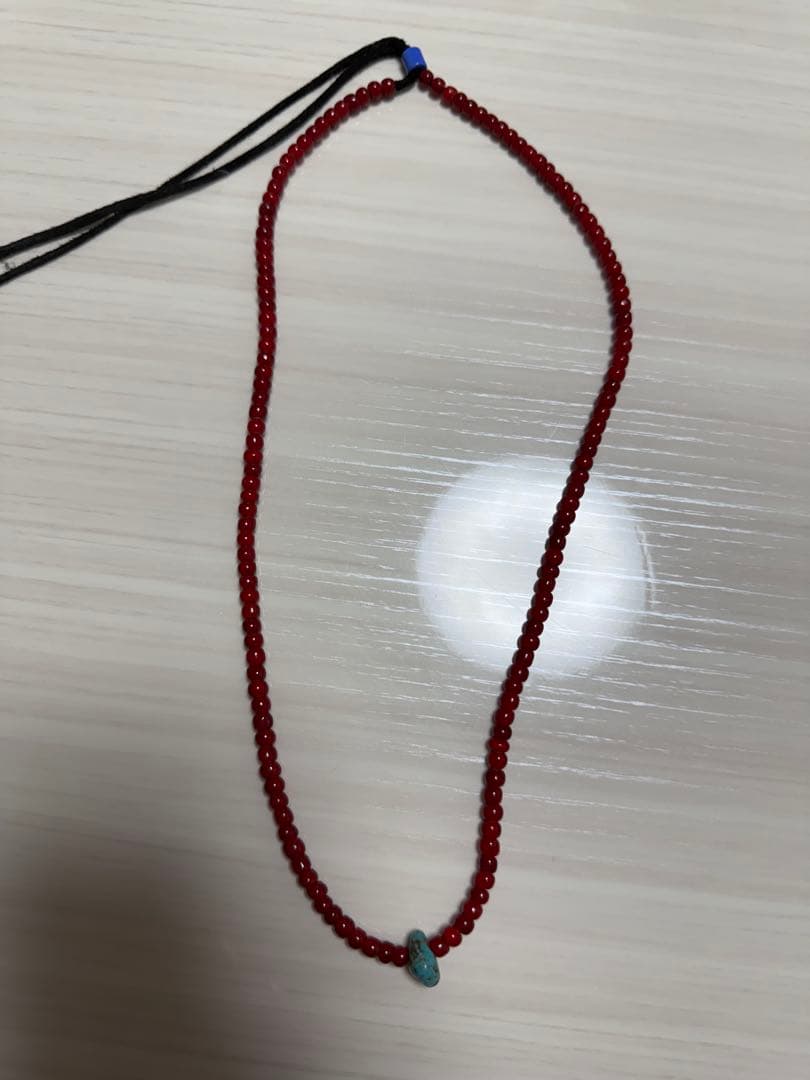 ゴローズ黒革紐付き　５mmサイズ濃赤色ホワイトハーツ　goro's等のカスタムに