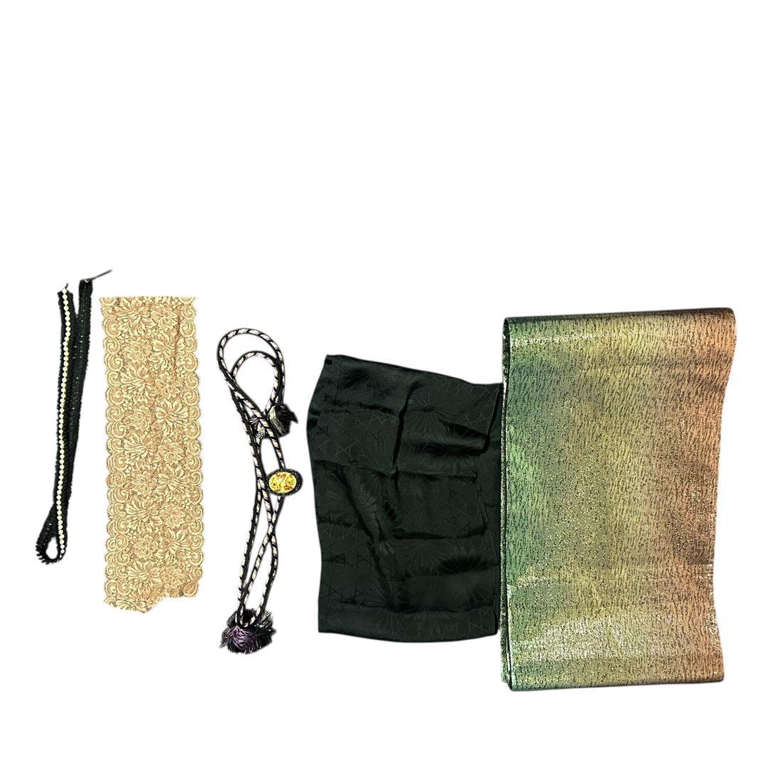 正絹　振袖　フルセット　６点　モダン　成人式　個性的　トール　裄丈長め