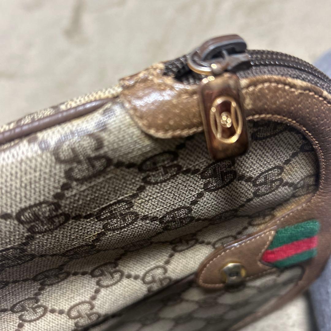 GUCCI オールドグッチ シェリーライン GG柄　レザーショルダーバッグ