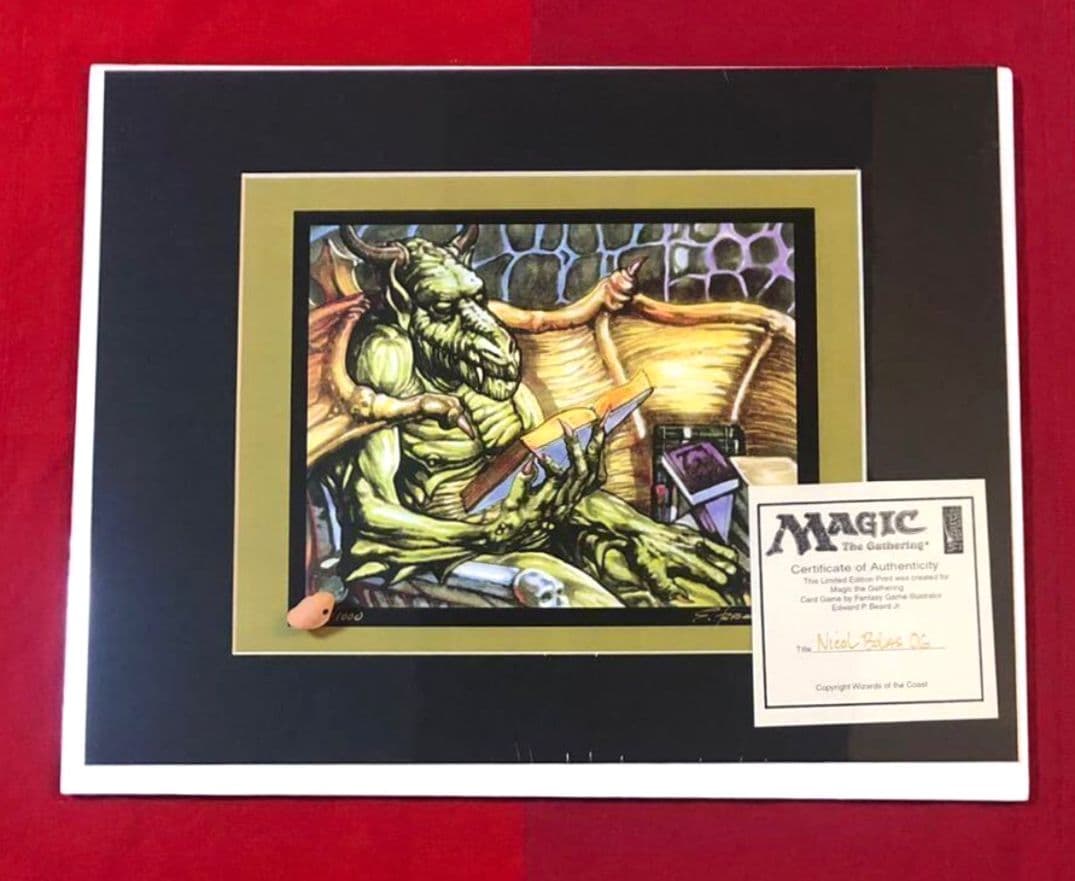 ニコルボーラス　アートプリント　Ed Beard Jr. 氏直筆サイン入りMTG