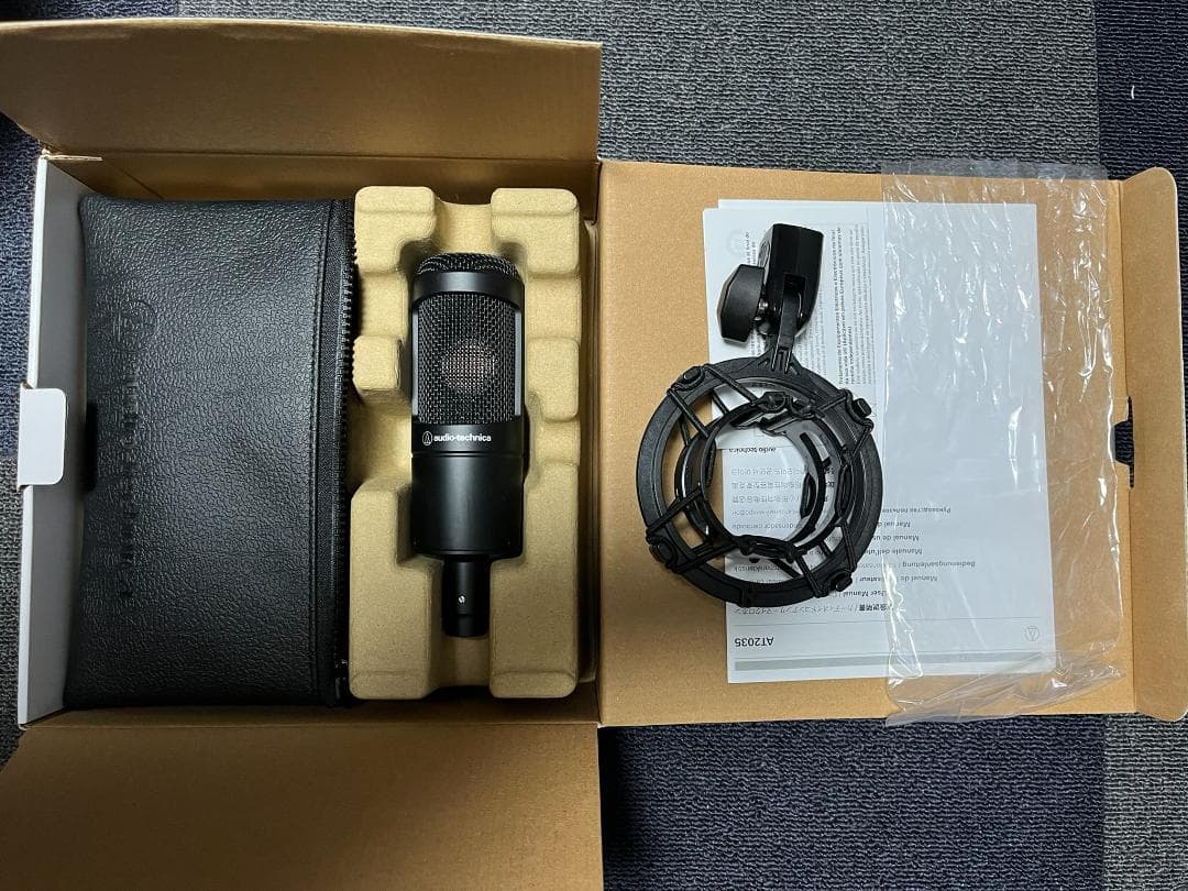 【配信セット】AT2035 マイク ＋ 純正アーム・ケーブル・ガード付属