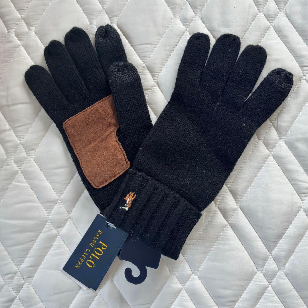 【美品】POLO 手袋 スマホ対応 Black ユニセックス 定価 ¥12100