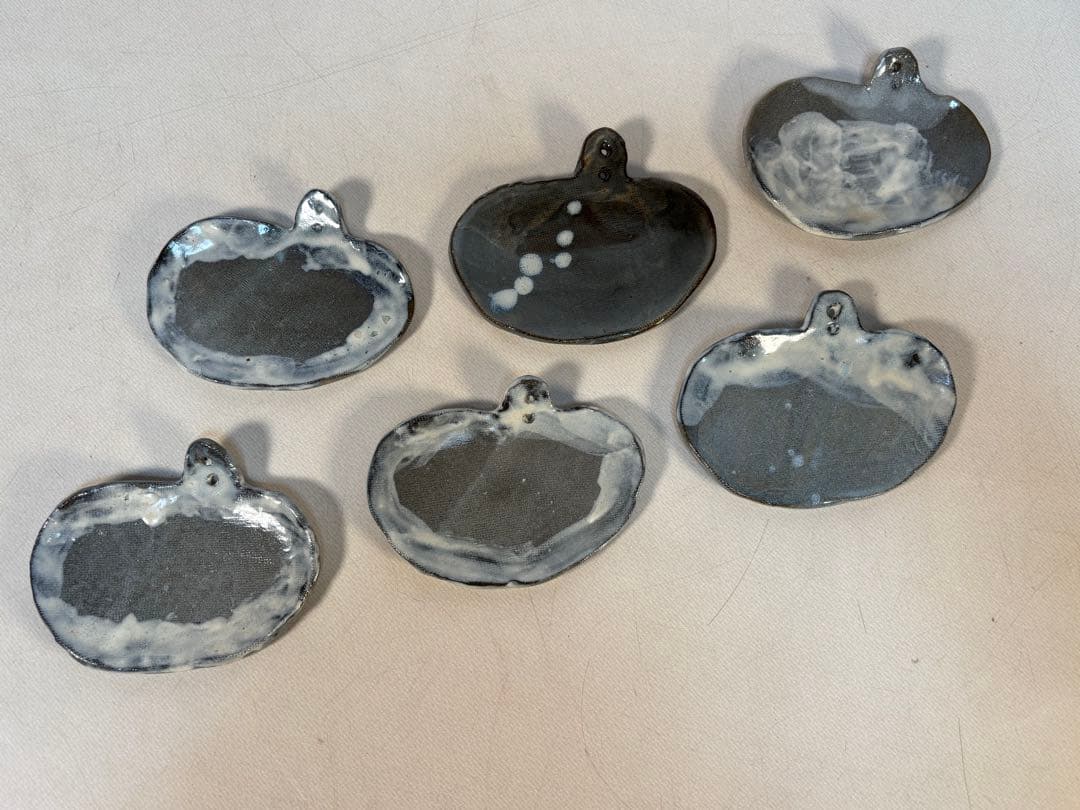 陶器製　持ち手付き小皿 6個セット