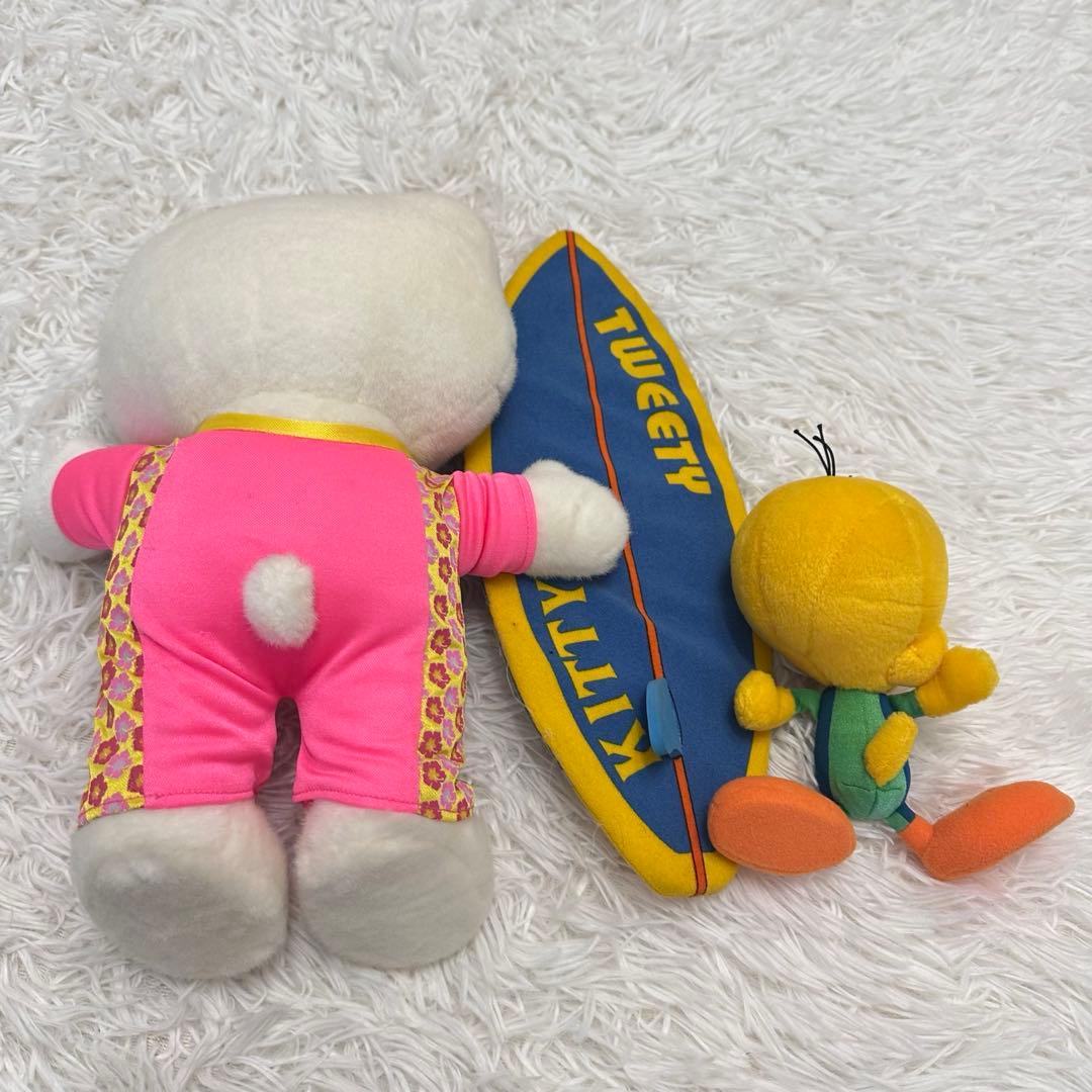 激レア　ハローキティ　トゥイーティー　コラボ　ぬいぐるみ　サーフボード　平成