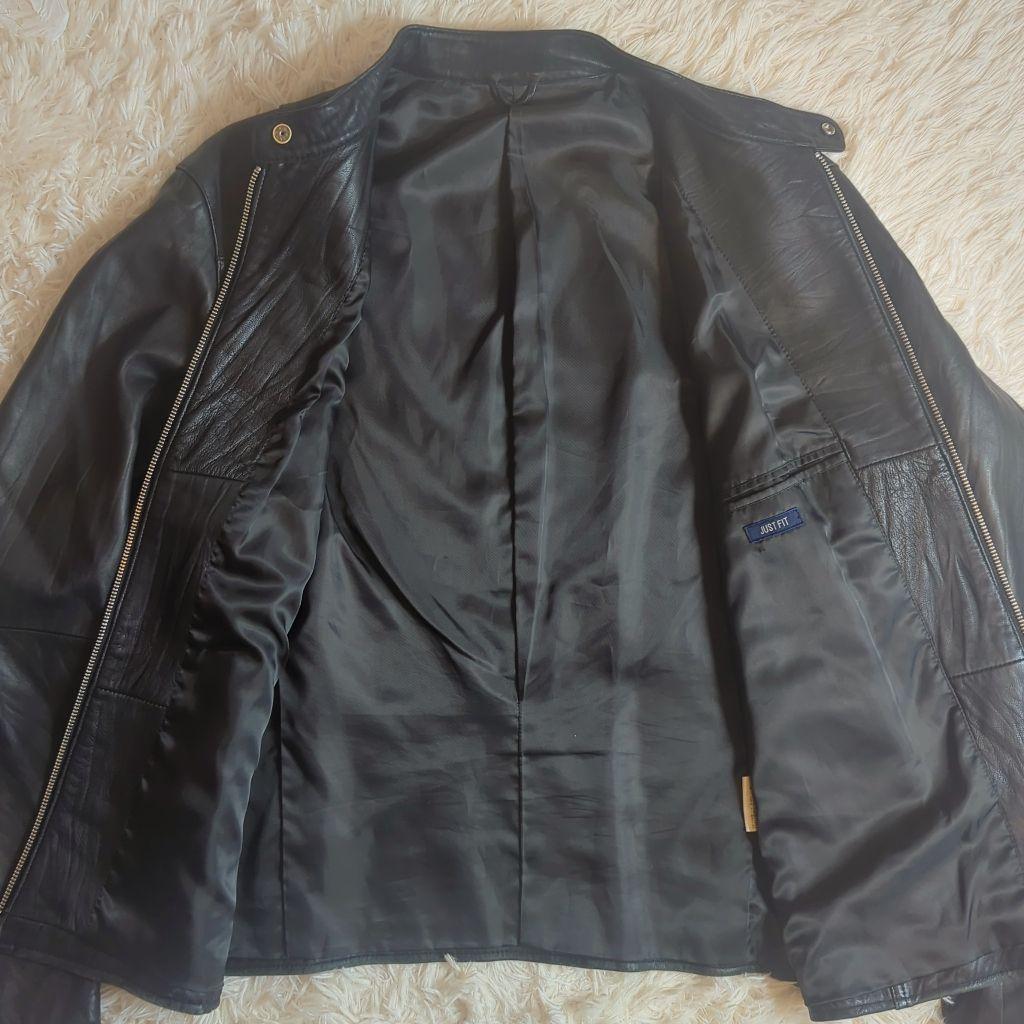 希少 OLD UNIQLO 廃盤旧モデル レザー ライダースジャケット LL