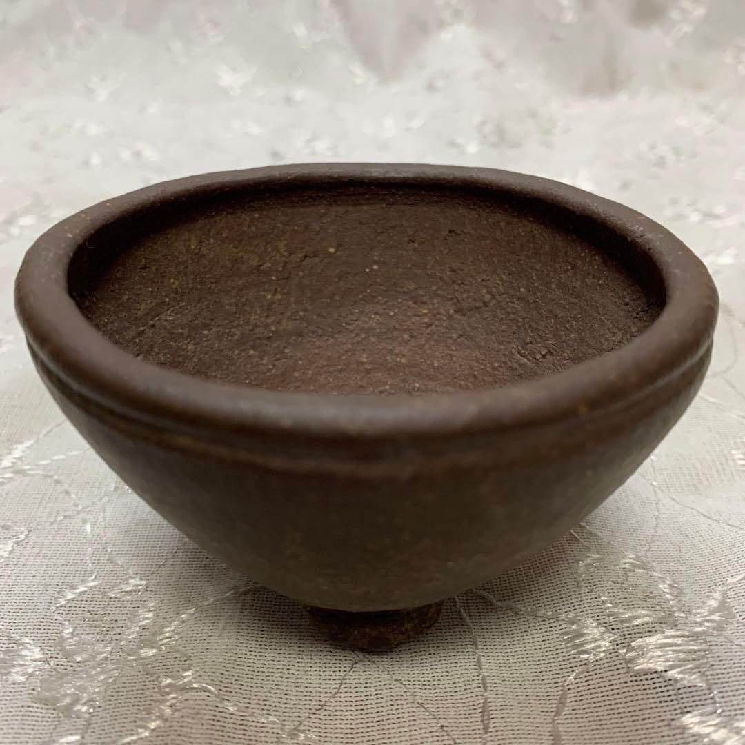 落款有り　盆栽鉢　丸