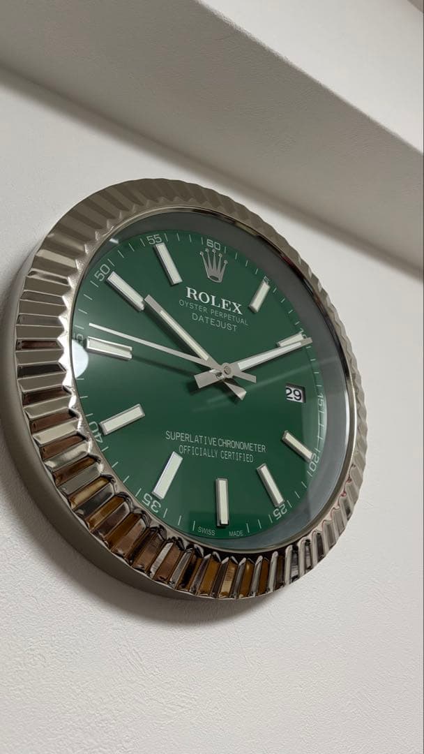 週末限定セール　希少　新品　ROLEX デイトジャスト　グリーン　掛け時計