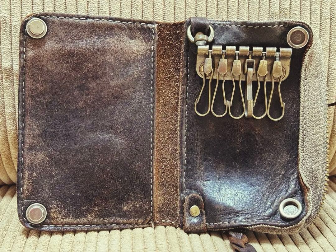 レア　ダブルアールエル　RRL 90s レザーキーケース　ケース　カード