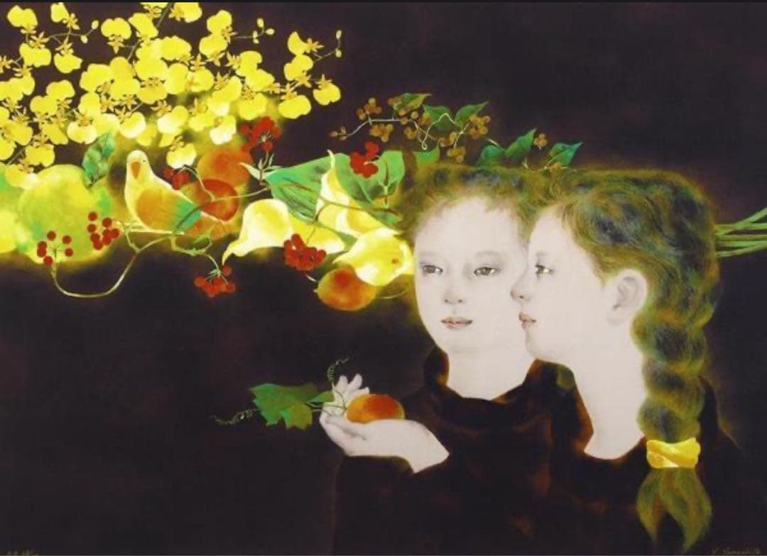 【真作】山下保子「からすうり」保証書付き 女流人気画家 日展会員