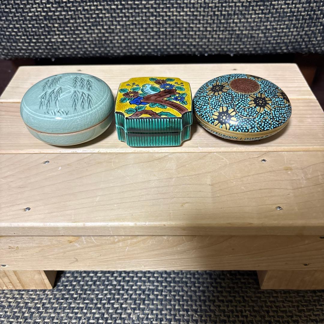 勝仙青磁香合　九谷焼香炉　九谷洋山香合 お値下げばら売り可能