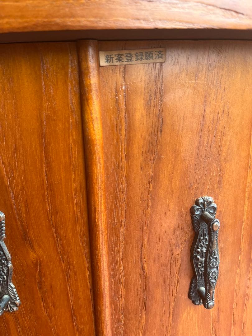 昭和レトロ ミッドセンチュリー 木製コーナーラック 飾り棚 サイドボード