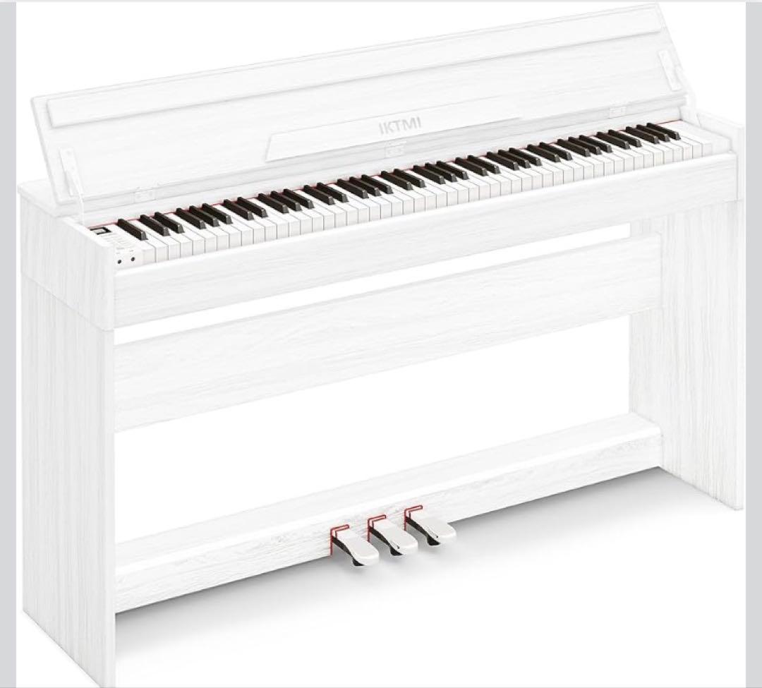 【組立不要】【美品】IKTMI ホワイト電子ピアノ 128リズム搭載